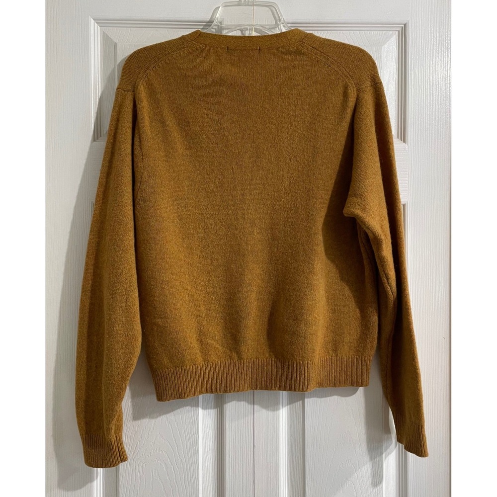 Uniqlo Mustard Yellow 100% Wool Crew Neck Long Sleeve Knit Cozy Sweater Size S - Picture 8 of 9